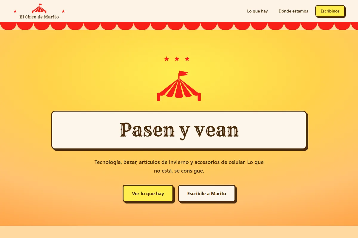 El sitio de El Circo de Marito